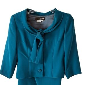Donna Morgan Teal Jacket with Bow Accent